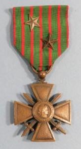 Croix de guerre 1914 1917 avec 2 etoiles pour citations a l ordre du regiment ou du bataillon 1914 1918