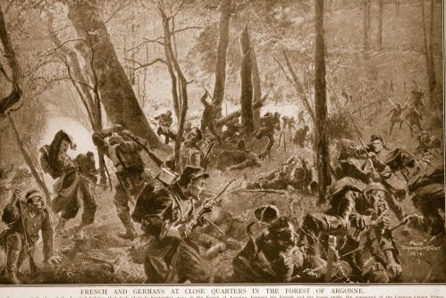 combat en Foret d'Argonne 1914